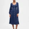 Denim Sweetheart Midi Dress