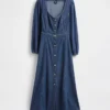 Denim Sweetheart Midi Dress