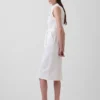 Denim Tie-Belt Midi Dress