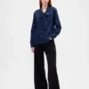 Denim Tie-Neck Shirt