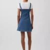 Denim Zip-Front Mini Dress