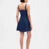 Denim Zip-Front Mini Dress