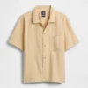 Dobby Relaxed Straight-Hem Shirt