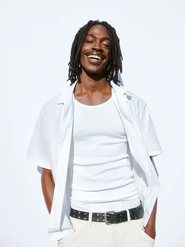 Dobby Relaxed Straight-Hem Shirt