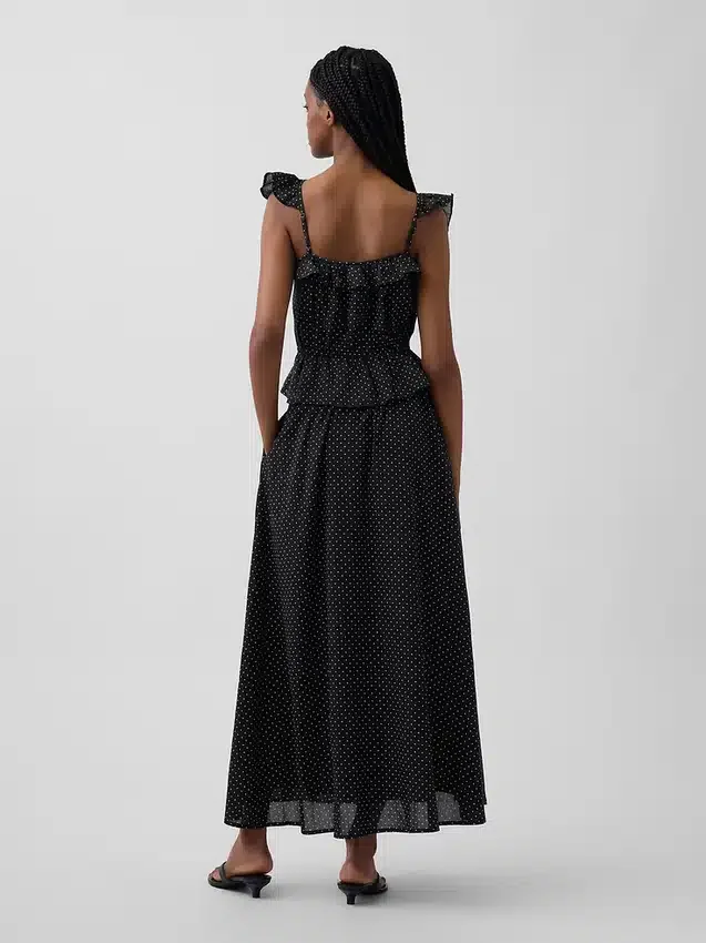 Dotted Voile Maxi Skirt