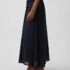 Dotted Voile Maxi Skirt