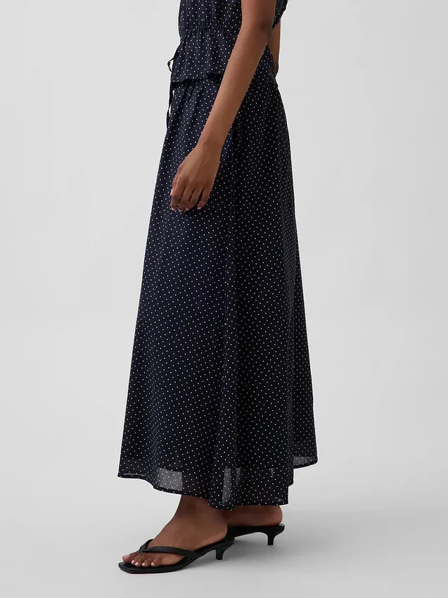 Dotted Voile Maxi Skirt