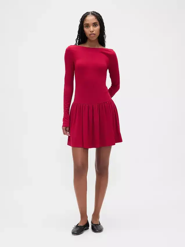 Drop-Waist Mini Dress