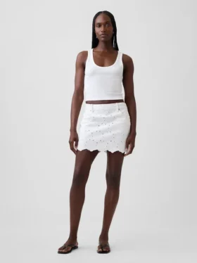 Embroidered Mini Skirt