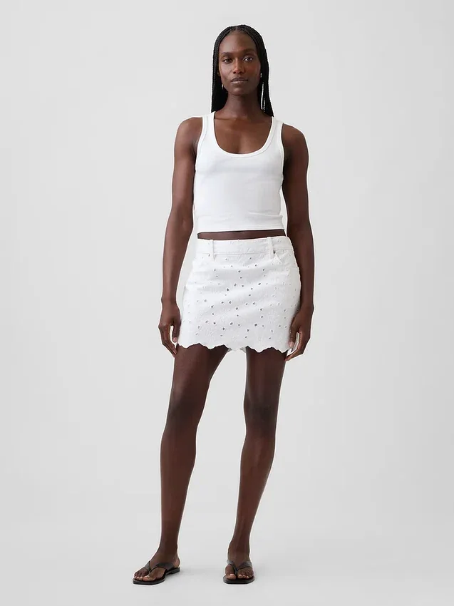 Embroidered Mini Skirt