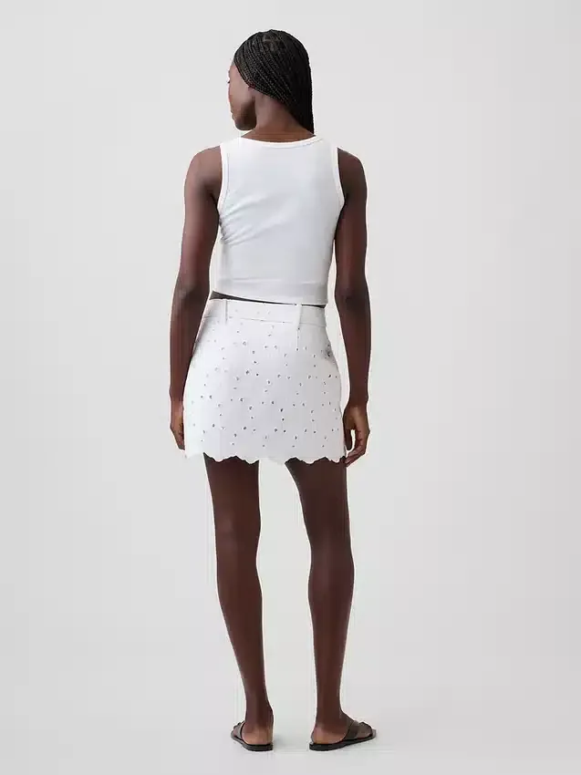 Embroidered Mini Skirt