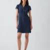 Empire-Waist Mini Shirtdress