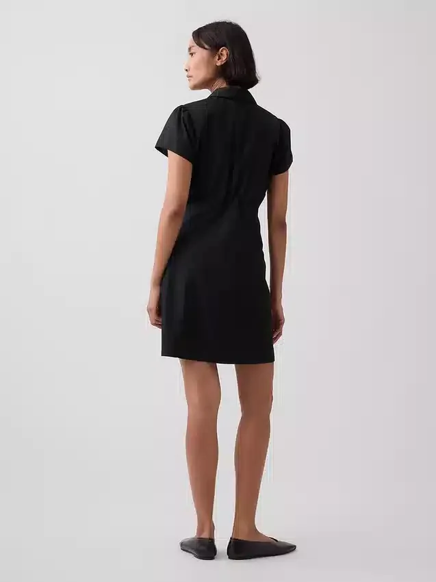 Empire-Waist Mini Shirtdress