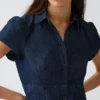 Empire-Waist Mini Shirtdress