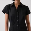 Empire-Waist Mini Shirtdress