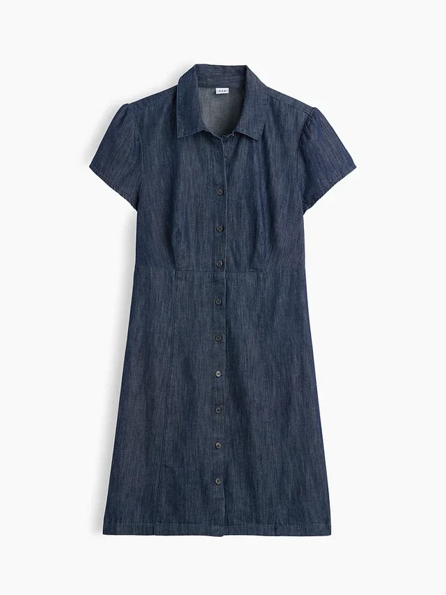 Empire-Waist Mini Shirtdress