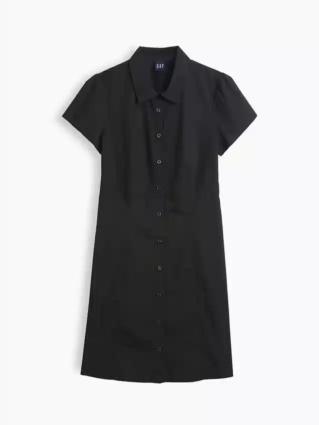 Empire-Waist Mini Shirtdress