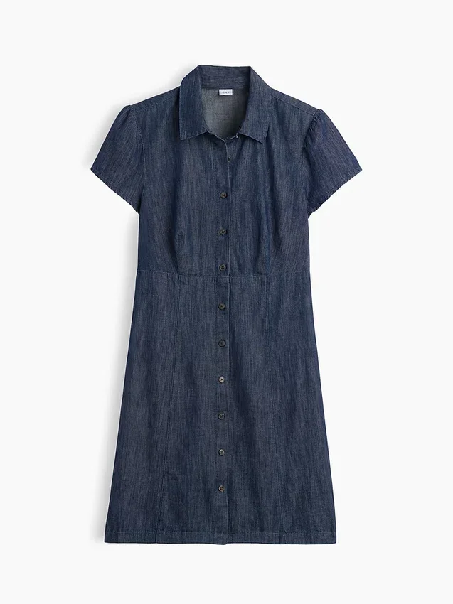 Empire-Waist Mini Shirtdress
