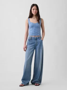 Eyelet Crop Bustier Top