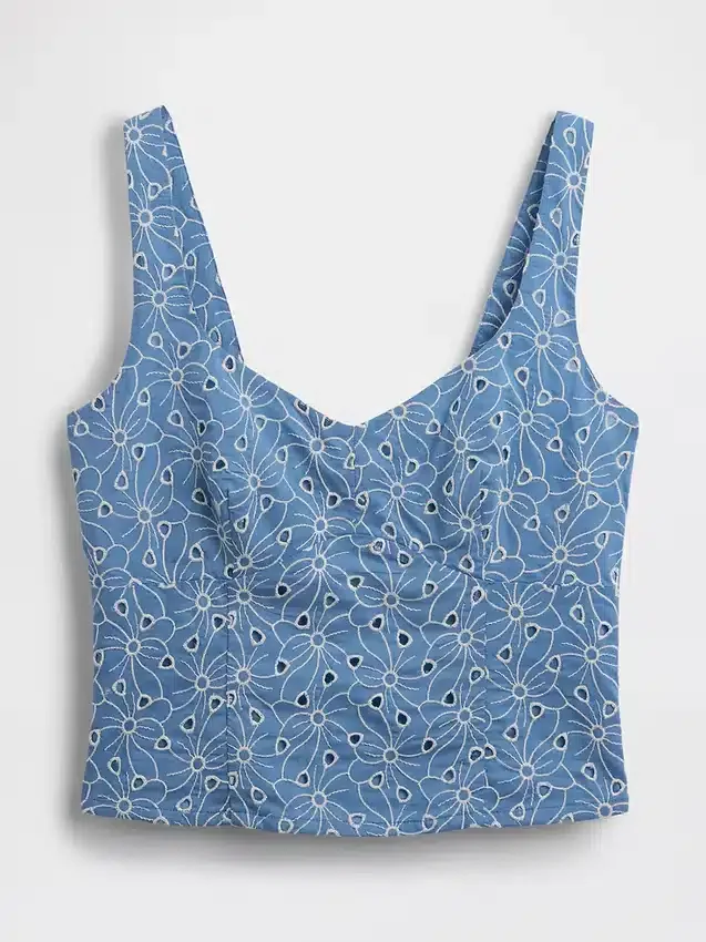 Eyelet Crop Bustier Top