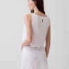 Eyelet Crop Shell Tank Top