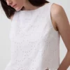 Eyelet Crop Shell Tank Top