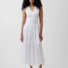 Eyelet Drop-Waist Maxi Dress