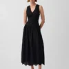 Eyelet Drop-Waist Maxi Dress