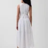 Eyelet Drop-Waist Maxi Dress