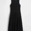 Eyelet Drop-Waist Maxi Dress