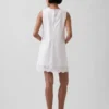 Eyelet Hem Mini Shift Dress