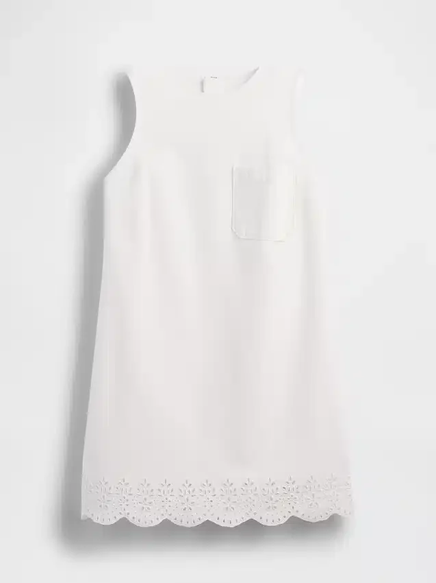 Eyelet Hem Mini Shift Dress