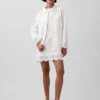 Eyelet Hem Relaxed Shirt Jacket