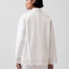 Eyelet Hem Relaxed Shirt Jacket