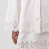 Eyelet Hem Relaxed Shirt Jacket