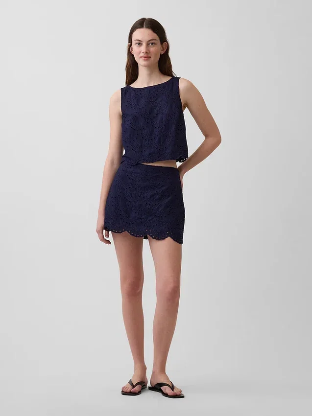 Eyelet Mini Skort