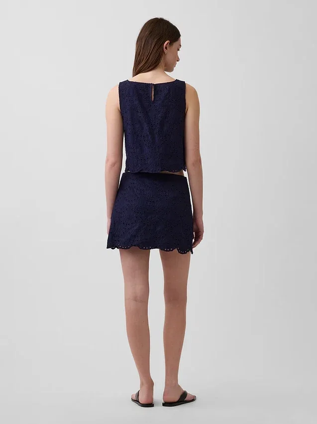 Eyelet Mini Skort