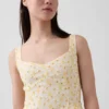 Eyelet Seamed Drop-Waist Maxi Dress