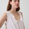 Eyelet Tie-Front Crop Peplum Top