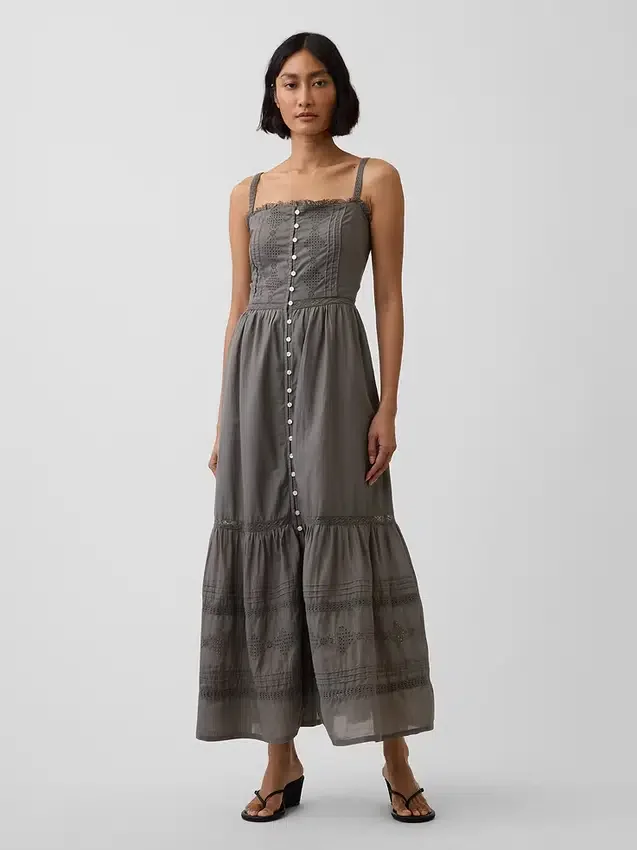 Eyelet Tiered Maxi Dress