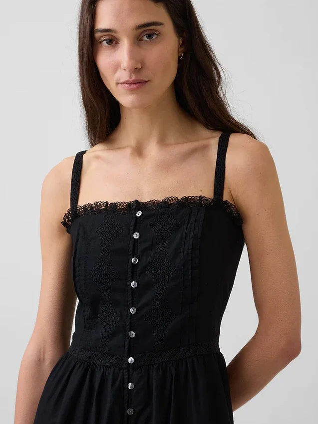 Eyelet Tiered Maxi Dress