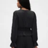 Eyelet V-Neck Peplum Top