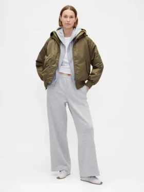 Faux Fur-Lined Hooded Utility Jacket