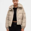 Faux Fur-Trim Puffer Jacket