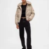 Faux Fur-Trim Puffer Jacket