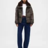 Faux Fur-Trim Puffer Jacket