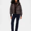 Faux Fur-Trim Puffer Jacket
