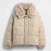 Faux Fur-Trim Puffer Jacket
