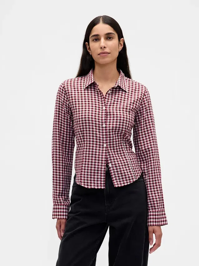 Flannel Fitted Plaid Shirt