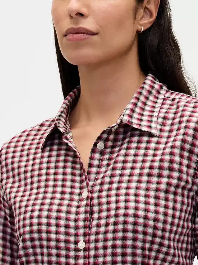 Flannel Fitted Plaid Shirt